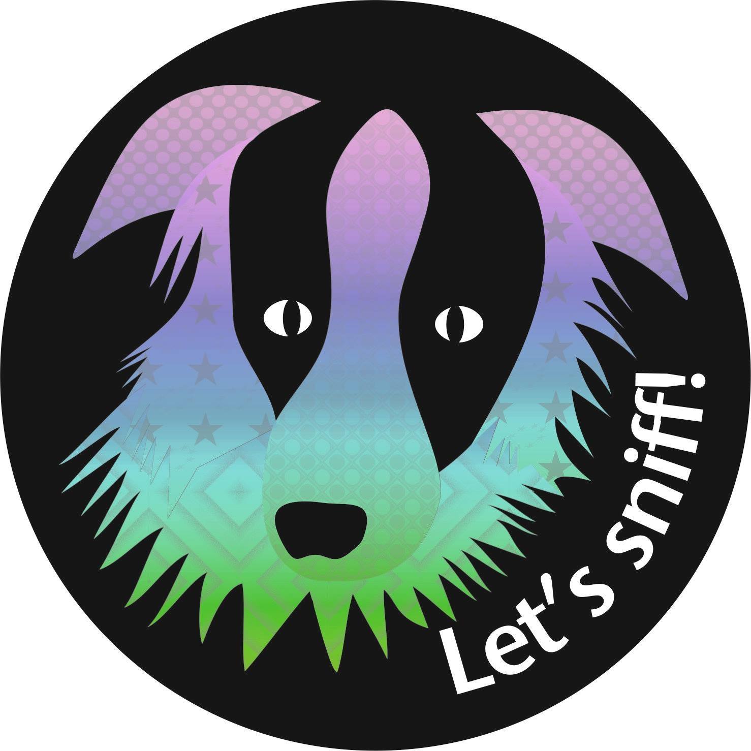 Logo producenta akcesoriów dla psów i szkoły nosework, Let's Sniff.